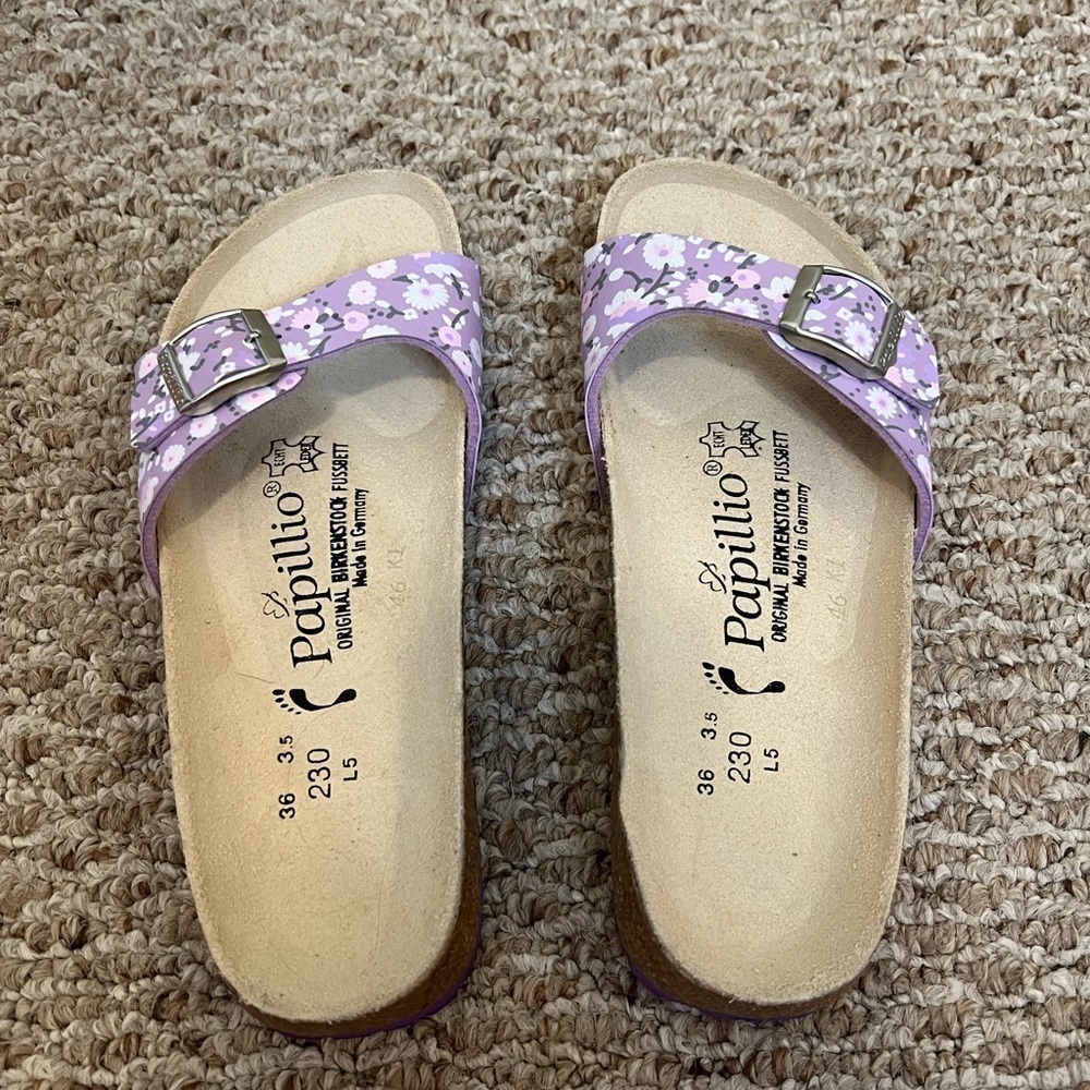Papillio by Birkenstock purple floral sandals
